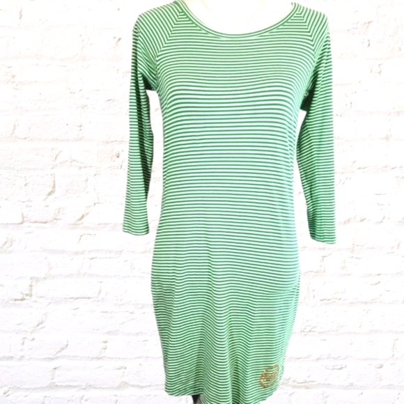 Michael Kors Striped Green Fitted Dress. XS - Picture 1 of 11